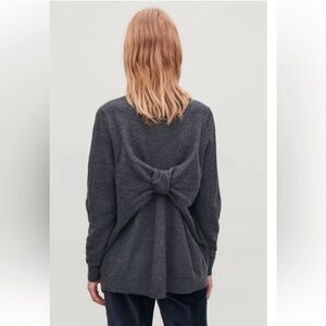 COS 100% Wool Bow Back Mock Neck Sweater NWT Size Large
